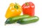 Colored Paprika and Cucumber Vegetables Isolated