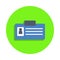 colored pass card in green badge icon. Element of science and laboratory for mobile concept and web apps. Detailed pass card icon