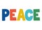 colored peace lettering