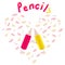 Colored pencils cartoon, education concept