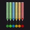 Colored Pencils Draw Lines - Colorful Scribble Vector Icon Set