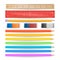 Colored Pencils, Eraser, Measuring Ruler Isolated Set Vector.