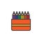 Colored pencils filled outline icon