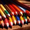 Colored pencils multicolored drawing instruments for art, various assorted diverse colors