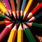 Colored pencils multicolored drawing instruments for art, various assorted diverse colors