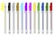 Colored pens, set. Illustration of stationery for office and study. Plastic school pens