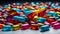 Colored pharmaceutical capsules vitamins chemistry medication design chemistry