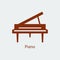 Colored Piano icon. Silhouette vector icon