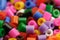 Colored plastic beads