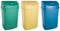 Colored plastic selective trash can