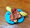 Colored plasticine waffles and pies