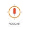 colored podcast illustration. Element of marketing and business flat for mobile concept and web apps. Isolated podcast flat can be