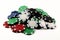 Colored poker chips isolated