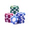 Colored poker chips stacks. Casino illustration