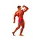 Colored posing bodybuilder, silhouette. Vector illustration