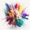 colored powder dust Colorful powder Color dust white Background Generative AI