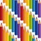Colored rainbow pencils seamless pattern