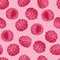 Colored raspberries seamless pattern