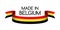 Colored ribbon with the Belgian tricolor, Made in Belgium