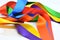 Colored ribbons, red, yellow, blue, green, orange, purple