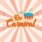 Colored rio de janeiro carnival poster with drum Vector