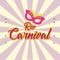 Colored rio de janeiro carnival poster with traditional mask Vector