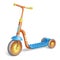 Colored roller scooter for children. Balance bike. Eco city transport. Vector kick scooter collection. Push cycle isolated on whit