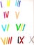 Colored roman numerals.