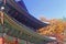 Colored roof of a pagoda in Seoul