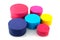 Colored round boxes