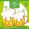 Colored saint patrick day pair of happy beers Vector