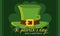 Colored saint patrick day poster elvish green hat Vector