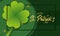 Colored saint patrick day poster shiny clover and text Vector