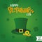 Colored saint patrick day template with elfish hat and coins Vector