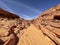 Colored Salam canyon in the Sinai Peninsula, beautiful curved limestone stones