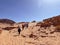 Colored Salam canyon in the Sinai Peninsula with tourists