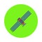 colored satellite in green badge icon. Element of science and laboratory for mobile concept and web apps. Detailed satellite icon
