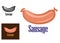 Colored sausage cartoon icon or logo