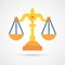 Colored Scales of Justice trendy symbol. Vector illustration