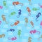 Colored Seahorse Icon. Fish design on Blue Background. Tropical Exotic Fish