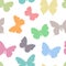 Colored seamless pattern butterfly