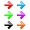 Colored shiny 3d arrows. Glass web icons