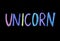 Colored sign unicorn on blackboard