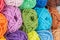 Colored skein yarn as background