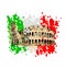 Colored sketch of the Roman Colosseum