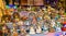 Colored snowglobes at the traditional christmas market of Salsburg in Austria