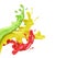 Colored splashes of paint in abstract shape,