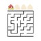 A colored square labyrinth with an entrance and an exit. Difficulty level. Lovely toon. Simple flat vector illustration isolated o