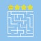 A colored square labyrinth with an entrance and an exit. Difficulty level. Lovely toon. Simple flat vector illustration isolated o