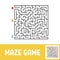 Colored square labyrinth. Game for kids. Puzzle for children. Maze conundrum. Flat vector illustration